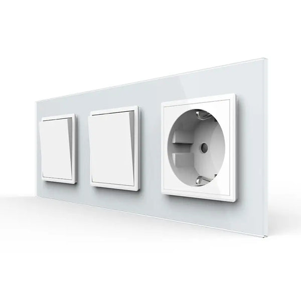 Livolo | Wit | 1+1+SR | Puls | Wipschakelaar met wandcontactdoos Livolo Nederland B.V.