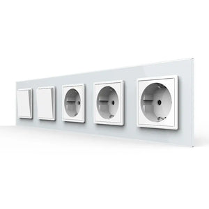 Livolo | Wit | 1+1+SR+SR+SR | Aan/Uit | Wipschakelaar met drie wandcontactdozen Livolo Nederland B.V.