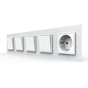 Livolo | Wit | 1+2+2+2+SR | Aan/Uit | Wipschakelaar met wandcontactdoos Livolo Nederland B.V.