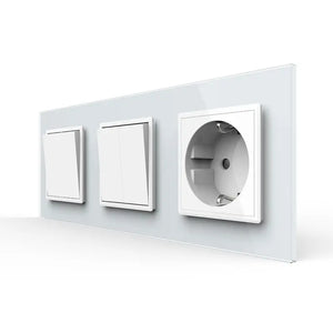 Livolo | Wit | 1+2+SR | Aan/Uit | Wipschakelaar met wandcontactdoos Livolo Nederland B.V.