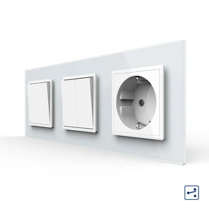 Livolo | Wit | 1+2+SR | Aan/Uit | Wissel | Wipschakelaar met wandcontactdoos Livolo Nederland B.V.