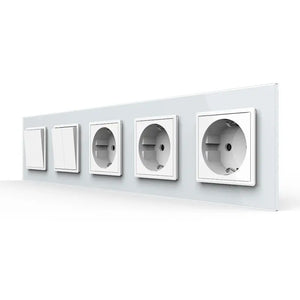 Livolo | Wit | 1+2+SR+SR+SR | Aan/Uit | Wipschakelaar met drie wandcontactdozen Livolo Nederland B.V.