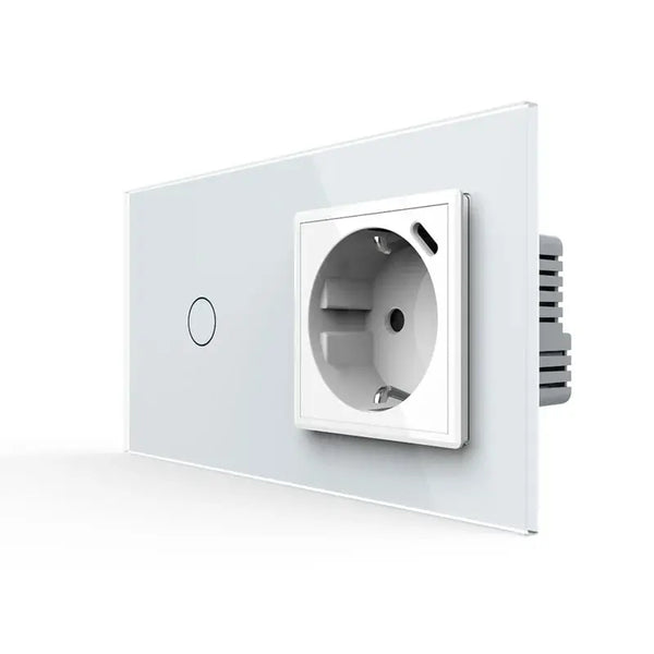 Livolo | Wit | 1+SR | Aan/Uit | Schakelaar met wandcontactdoos + USB-C Oplader Livolo Nederland B.V.