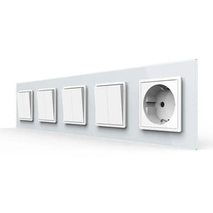 Livolo | Wit | 2+2+2+2+SR | Aan/Uit | Wipschakelaar met wandcontactdoos Livolo Nederland B.V.