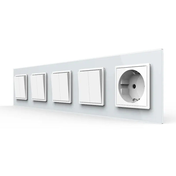Livolo | Wit | 2+2+2+2+SR | Aan/Uit | Wipschakelaar met wandcontactdoos Livolo Nederland B.V.