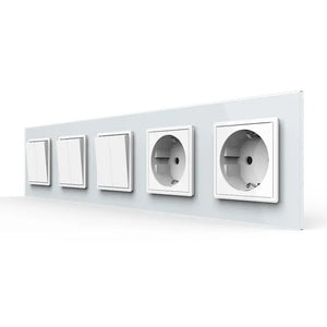 Livolo | Wit | 2+2+2+SR+SR | Aan/Uit | Wipschakelaar met dubbele wandcontactdoos Livolo Nederland B.V.