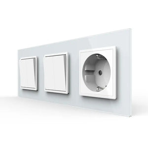 Livolo | Wit | 2+2+SR | Aan/Uit | Wipschakelaar met wandcontactdoos Livolo Nederland B.V.