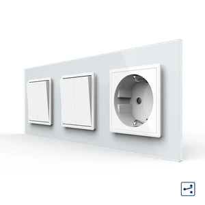 Livolo | Wit | 2+2+SR | Aan/Uit | Wissel | Wipschakelaar met wandcontactdoos Livolo Nederland B.V.