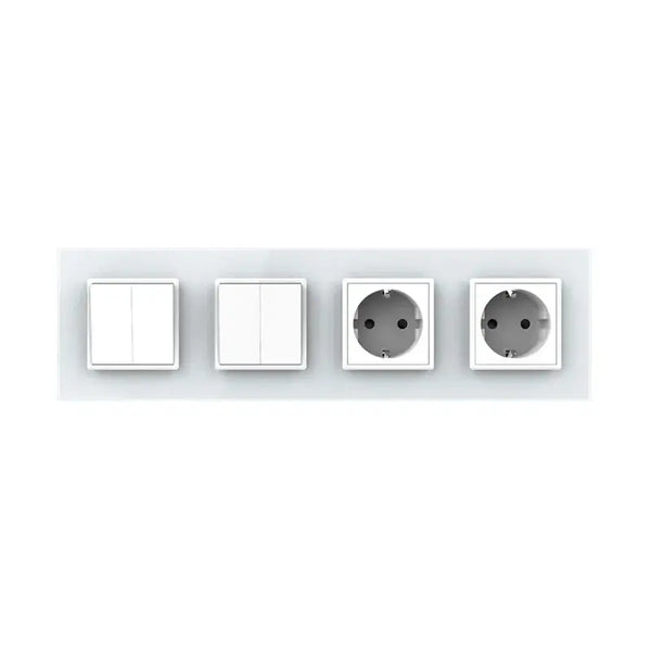 Livolo | Wit | 2+2+SR+SR | Aan/Uit | Wipschakelaar met dubbele wandcontactdoos Livolo Nederland B.V.