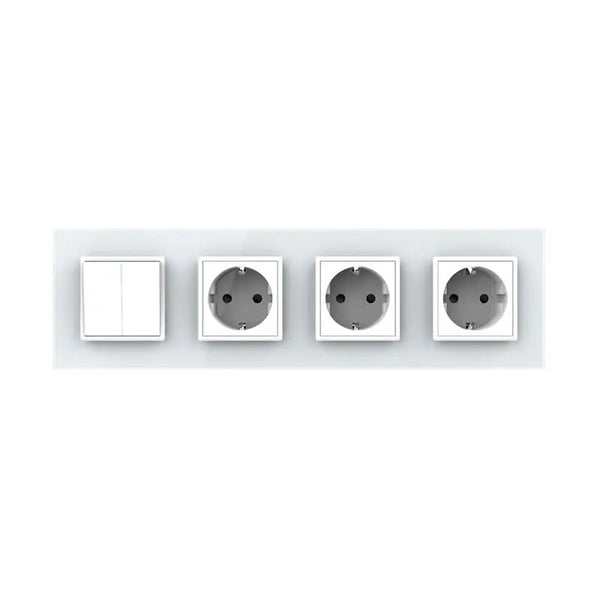Livolo | Wit | 2+SR+SR+SR | Aan/Uit | Wipschakelaar met drie wandcontactdozen Livolo Nederland B.V.