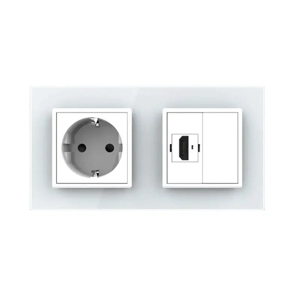 Livolo | Wit | SR+SR | Wandcontactdoos | HDMI aansluiting | Blindplaat Livolo Nederland B.V.