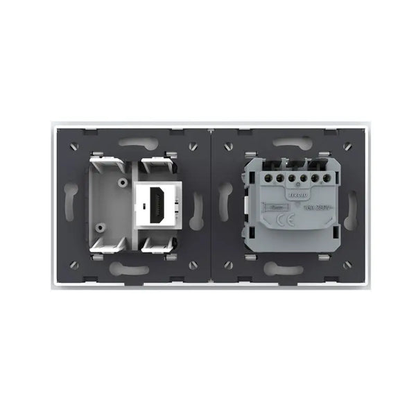 Livolo | Wit | SR+SR | Wandcontactdoos | HDMI aansluiting | Blindplaat Livolo Nederland B.V.