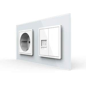 Livolo | Wit | SR+SR | Wandcontactdoos | Netwerk | Blindplaat Livolo Nederland B.V.