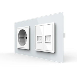 Livolo | Wit | SR+SR | Wandcontactdoos | Netwerk | Telefoon Livolo Nederland B.V.