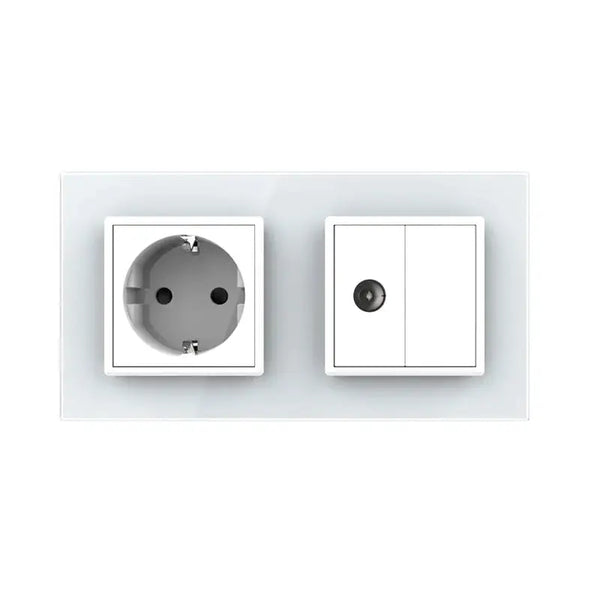 Livolo | Wit | SR+SR | Wandcontactdoos | TV aansluiting | Blindplaat Livolo Nederland B.V.