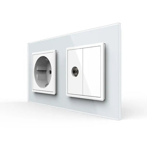 Livolo | Wit | SR+SR | Wandcontactdoos | TV aansluiting | Blindplaat Livolo Nederland B.V.