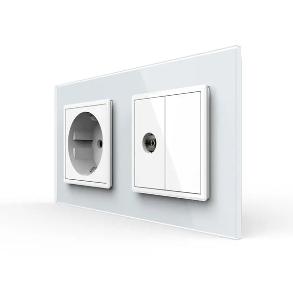 Livolo | Wit | SR+SR | Wandcontactdoos | TV aansluiting | Blindplaat Livolo Nederland B.V.