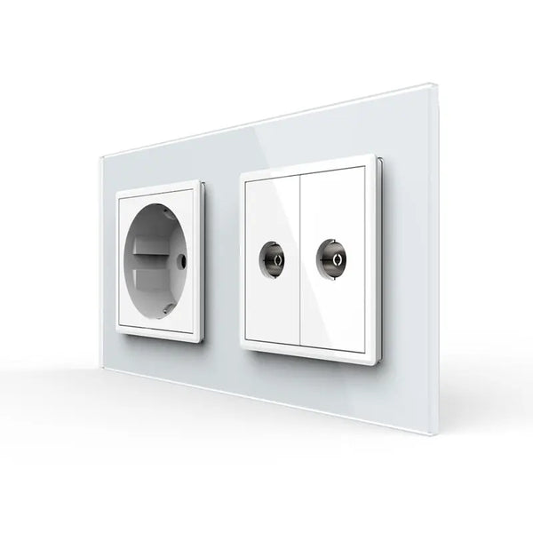 Livolo | Wit | SR+SR | Wandcontactdoos | TV aansluiting | TV aansluiting Livolo Nederland B.V.