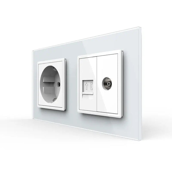 Livolo | Wit | SR+SR | Wandcontactdoos | Telefoon | TV Livolo Nederland B.V.