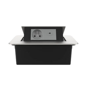 Livolo | Zilver | 2 | Pop-Up Stekkerdoos | Push | Inbouw | France | Stopcontact + USB-C - Grijs Livolo Nederland B.V.