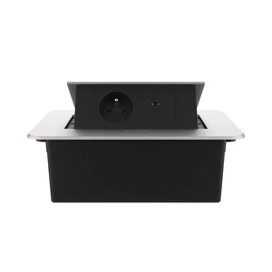 Livolo | Zilver | 2 | Pop-Up Stekkerdoos | Push | Inbouw | France | Stopcontact + USB-C - Zwart Livolo Nederland B.V.