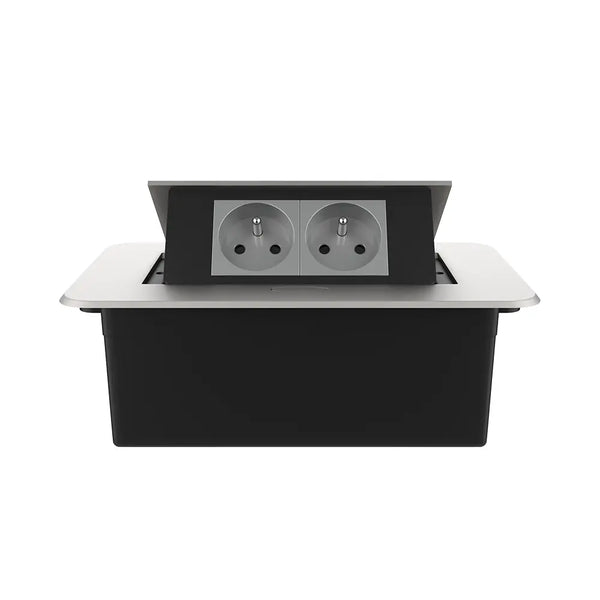 Livolo | Zilver | 2 | Pop-Up Stekkerdoos | Push | Inbouw | France | Stopcontacten - Grijs Livolo Nederland