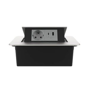 Livolo | Zilver | 2 | Pop-Up Stekkerdoos | Push | Inbouw | Stopcontact + USB/USB-C - Grijs Livolo Nederland B.V.