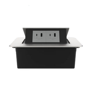 Livolo | Zilver | 2 | Pop-Up Stekkerdoos | Push | Inbouw | USB/USB-C + USB/USB-C - Grijs Livolo Nederland B.V.