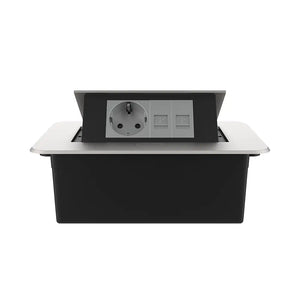 Livolo | Zilver | 2 | Pop-Up Stekkerdoos | Push | Inbouw | Stopcontact + Netwerk Cat.6 met Netwerk Cat.6 - Grijs Livolo Nederland B.V.