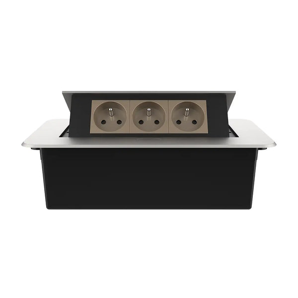 Livolo | Zilver | 3 | Pop-Up Stekkerdoos | Push | Inbouw | France | Stopcontacten - Goud Livolo Nederland