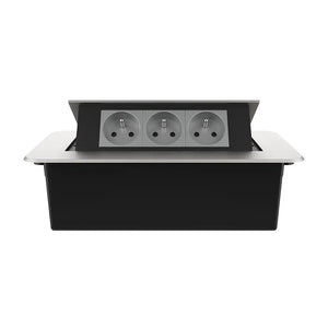 Livolo | Zilver | 3 | Pop-Up Stekkerdoos | Push | Inbouw | France | Stopcontacten - Grijs Livolo Nederland B.V.