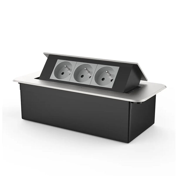 Livolo | Zilver | 3 | Pop-Up Stekkerdoos | Push | Inbouw | France | Stopcontacten - Grijs Livolo Nederland B.V.