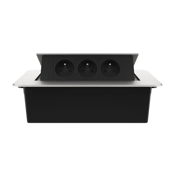 Livolo | Zilver | 3 | Pop-Up Stekkerdoos | Push | Inbouw | France | Stopcontacten - Zwart Livolo Nederland