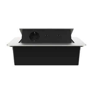 Livolo | Zilver | 3 | Pop-Up Stekkerdoos | Push | Inbouw | Stopcontact + Dubbele USB-C Oplader - Zwart Livolo Nederland B.V.