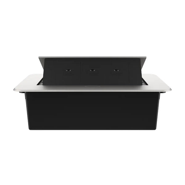 Livolo | Zilver | 3 | Pop-Up Stekkerdoos | Push | Inbouw | USB-C - Zwart Livolo Nederland B.V.