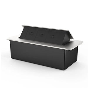 Livolo | Zilver | 3 | Pop-Up Stekkerdoos | Push | Inbouw | USB-C - Zwart Livolo Nederland B.V.