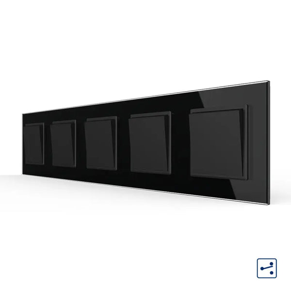 Livolo | Zwart | 1+1+1+1+1 | Aan/Uit | Wissel | Wipschakelaar Livolo Nederland B.V.