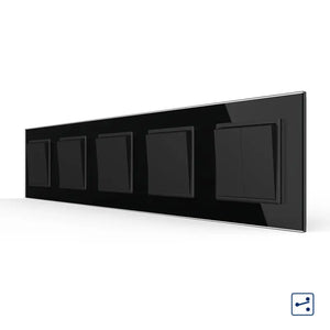 Livolo | Zwart | 1+1+1+1+2 | Aan/Uit | Wissel | Wipschakelaar Livolo Nederland B.V.