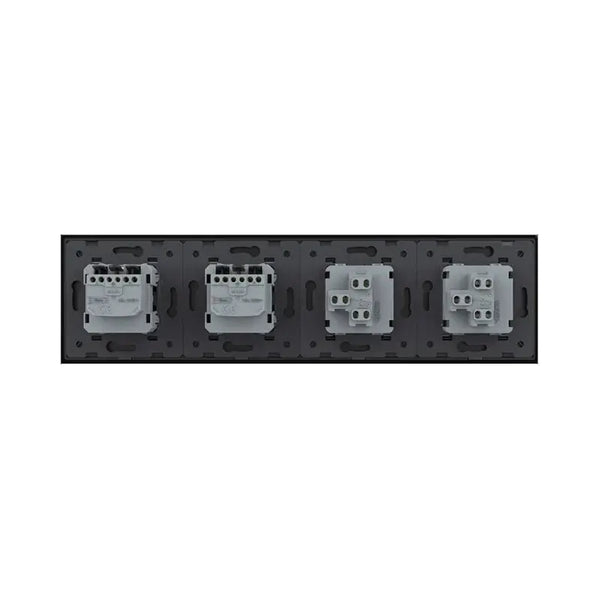 Livolo | Zwart | 1+1+SR+SR | Aan/Uit | Wipschakelaar met dubbele wandcontactdoos Livolo Nederland B.V.