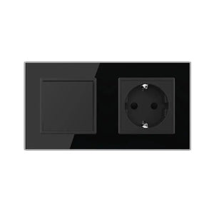 Livolo | Zwart | 1+SR | Aan/Uit | Wipschakelaar met wandcontactdoos Livolo Nederland B.V.