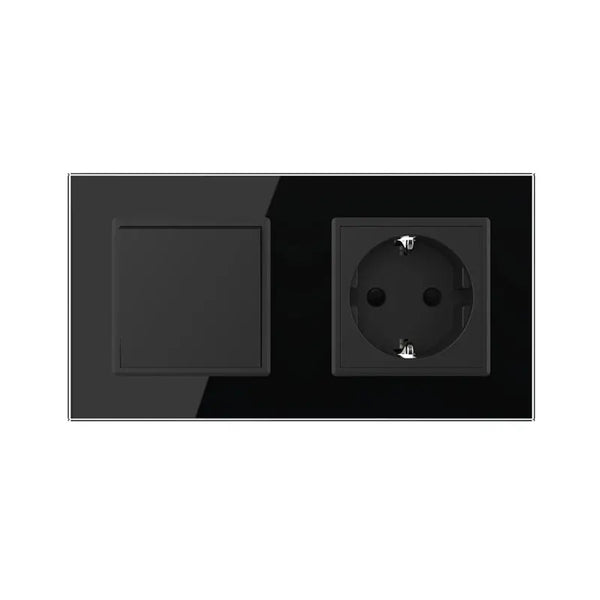 Livolo | Zwart | 1+SR | Aan/Uit | Wissel | Wipschakelaar met wandcontactdoos Livolo Nederland B.V.