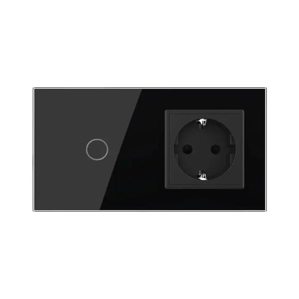 Livolo | Zwart | 1+SR | Dimmer | Schakelaar met wandcontactdoos Livolo Nederland B.V.