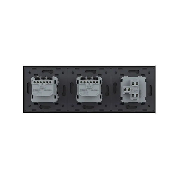 Livolo | Zwart | 1+SR+SR | Aan/Uit | Wipschakelaar met dubbele wandcontactdoos Livolo Nederland B.V.