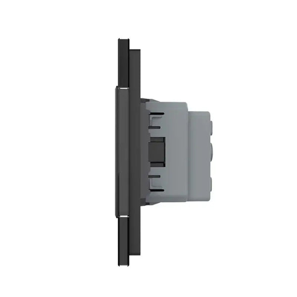 Livolo | Zwart | 1+SR+SR | Dimmer | Schakelaar met dubbele wandcontactdoos Livolo Nederland B.V.