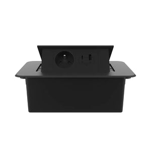 Livolo | Zwart | 2 | Pop-Up Stekkerdoos | Push | Inbouw | France | Stopcontact + USB/USB-C - Zwart Livolo Nederland B.V.