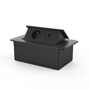 Livolo | Zwart | 2 | Pop-Up Stekkerdoos | Push | Inbouw | France | Stopcontact + USB/USB-C - Zwart Livolo Nederland B.V.