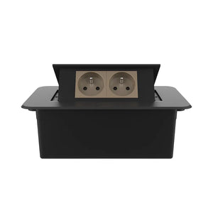 Livolo | Zwart | 2 | Pop-Up Stekkerdoos | Push | Inbouw | France | Stopcontacten - Goud Livolo Nederland B.V.