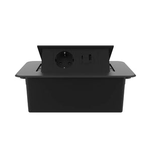 Livolo | Zwart | 2 | Pop-Up Stekkerdoos | Push | Inbouw | Stopcontact + USB/USB-C - Zwart Livolo Nederland B.V.