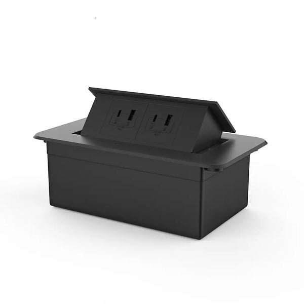 Livolo | Zwart | 2 | Pop-Up Stekkerdoos | Push | Inbouw | USB/USB-C + USB/USB-C - Zwart Livolo Nederland B.V.