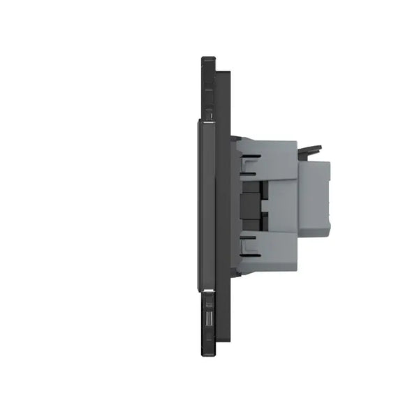 Livolo | Zwart | 2+2+SR+SR+SR | Aan/Uit | Wipschakelaar met drie wandcontactdozen Livolo Nederland B.V.